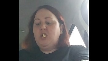 Chubby BBW Eats In Car While Getting Hit On By Stranger