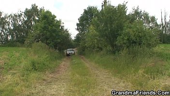 Granny Is Picked Up And Fucked In The Fields