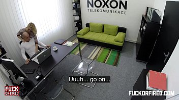 Horny Blonde Secretary Fucks Her Boss In The Office