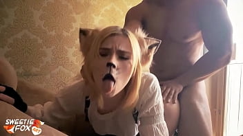 Steampunk Girl Hard Doggy Sex And Blowjob With Oral Creampie Fox Cosplay