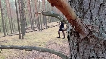 Horny Babe Caught In The Forest And Doggystyle Fucked