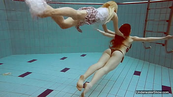 Two Hot Chicks Enjoy Swimming Pool Naked